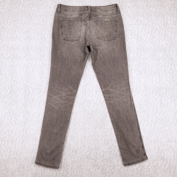 Zara Basic Z1975 Denim Jeans Womens 8 Gray Stretch Skinny Straight Faded Y2K - Picture 2 of 11